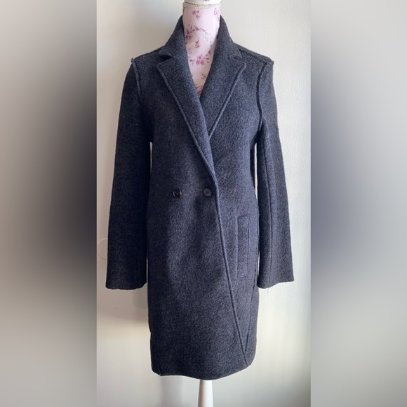 J.Crew Daphne topcoat Italian Boiled Wool Charcoal Gray NWOT (Read Description) - Picture 2 of 13
